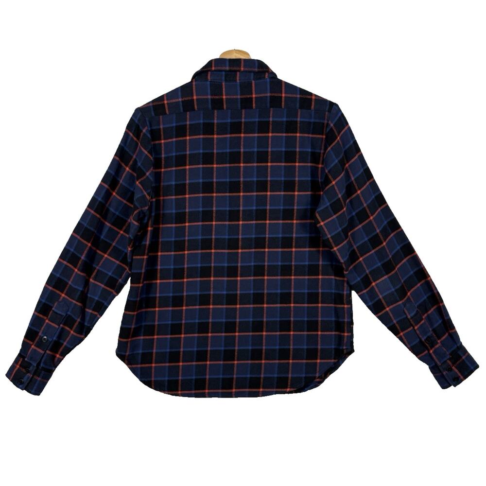 Wrangler Blue Plaid 1/4 Zip Shirt Womens XS Organic Cotton Flannel Workwear - Picture 7 of 11